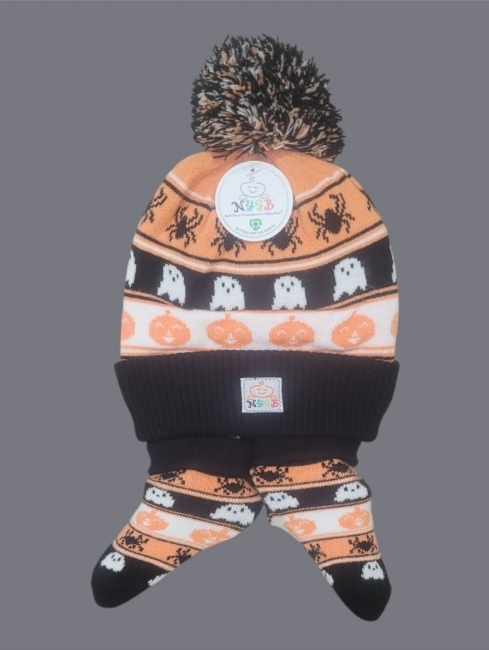 NYGBkids Unisex Baby Halloween Hat & Socks Set